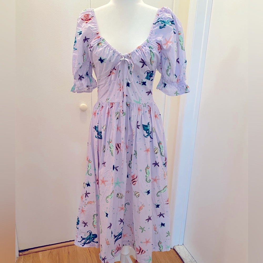Hill House Multicolor Sea Life Midi Dress